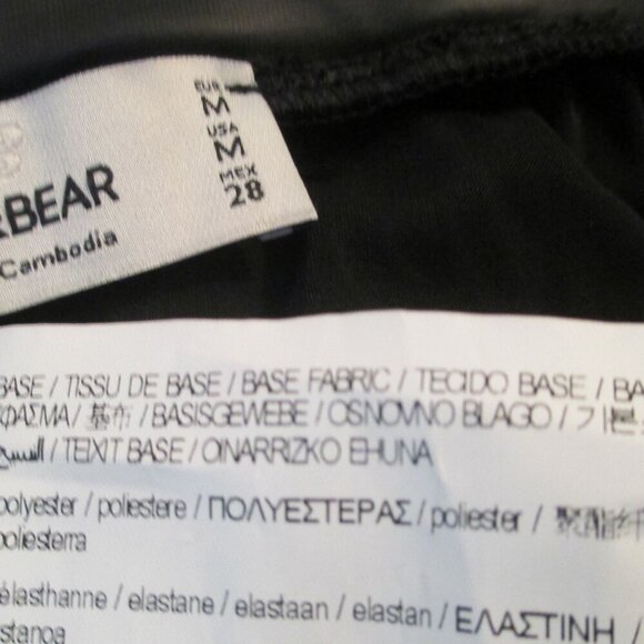 Pull&Bear Faux Leather Long Black Skirt Elastic Waist - Size US M - Picture 8 of 8